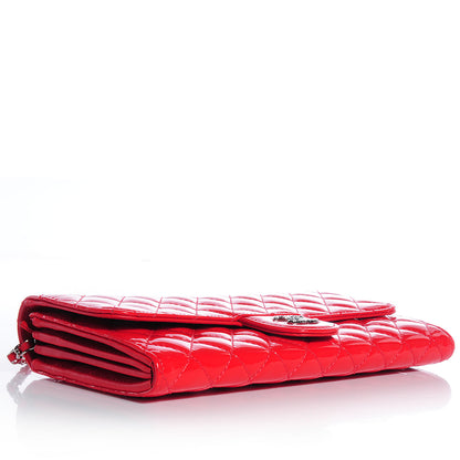 Chanel Patent Quilted Brilliant Clutch Flap Red 4 of 7