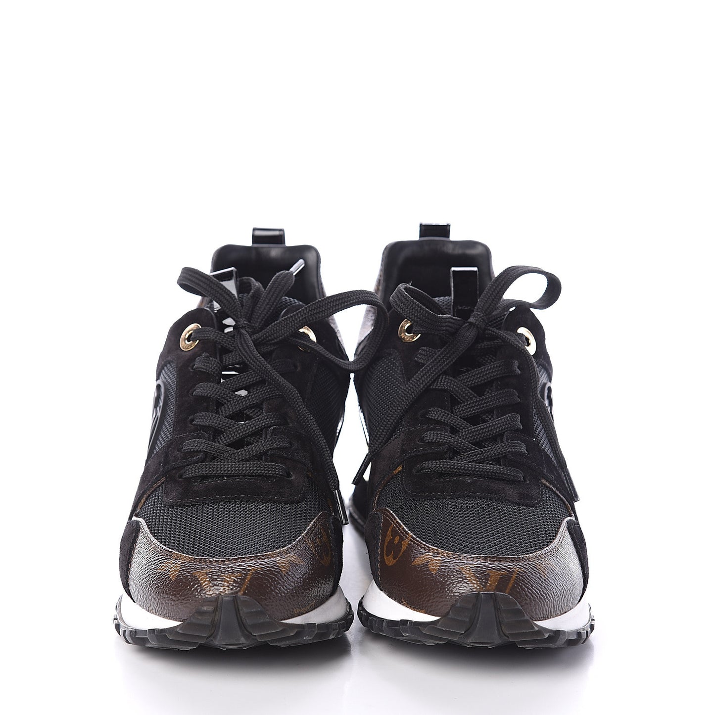 Suede Monogram Run Away Sneakers 37 Black