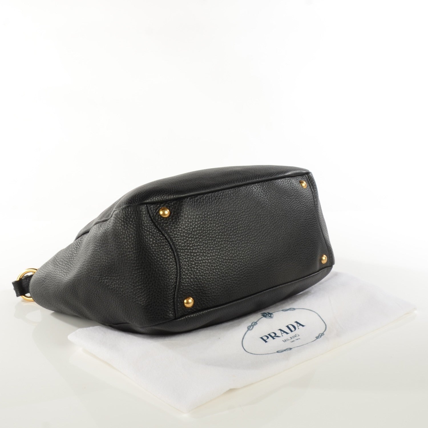 Prada Vitello Daino Side Pocket Hobo Nero Black 4 of 8