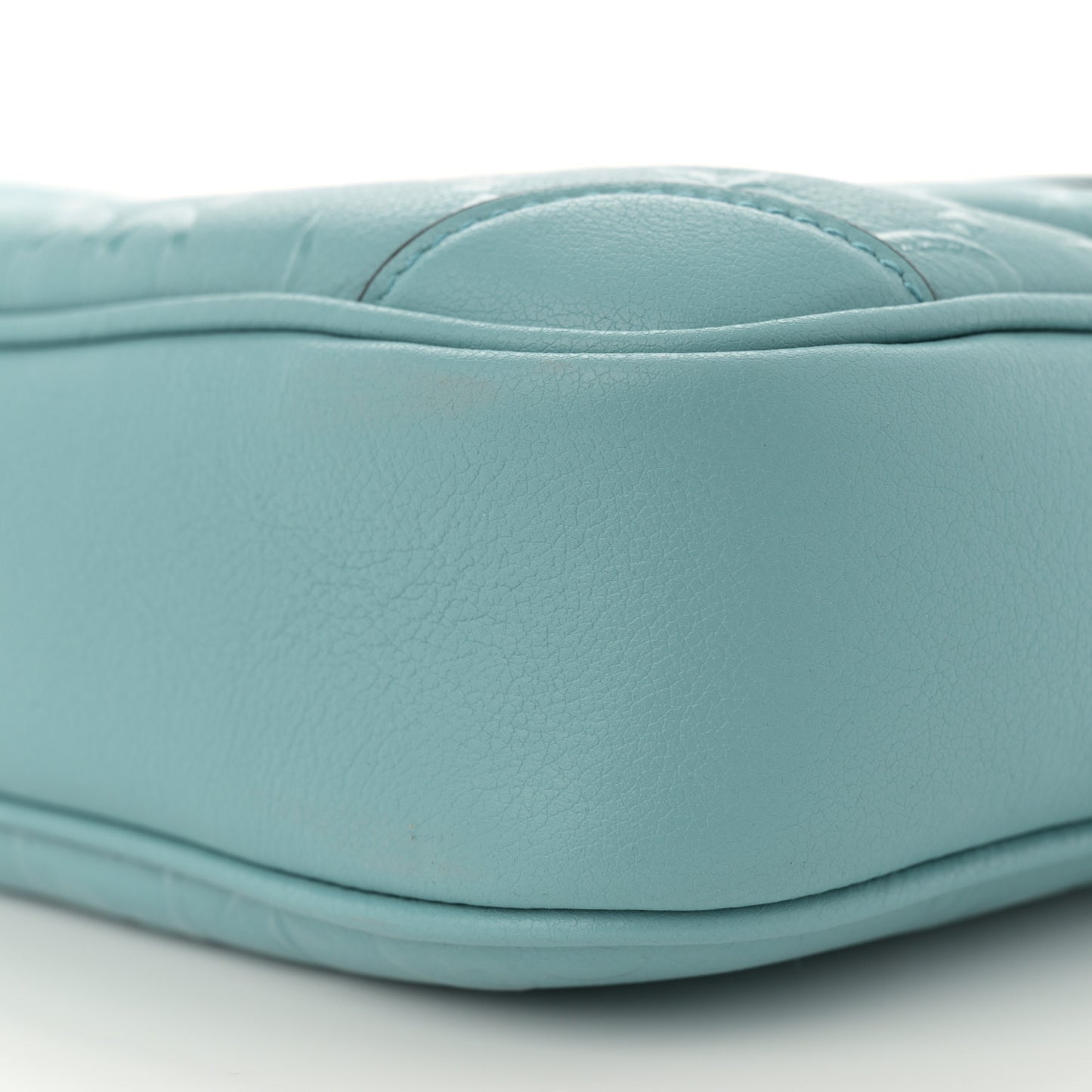 Wonka Grain Calfskin GG Monogram Star Embossed Small GG Shoulder Bag Dusty Azure