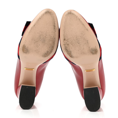 Gucci Calfkin Web Bow Pumps 36 Hibiscus Red 5 of 10