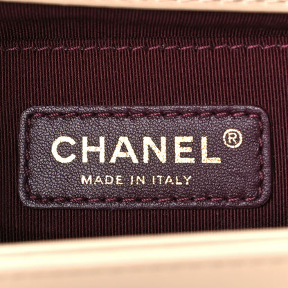 Chanel Caviar Suede Calfskin Chevron Medium Boy Flap Beige 6 of 12