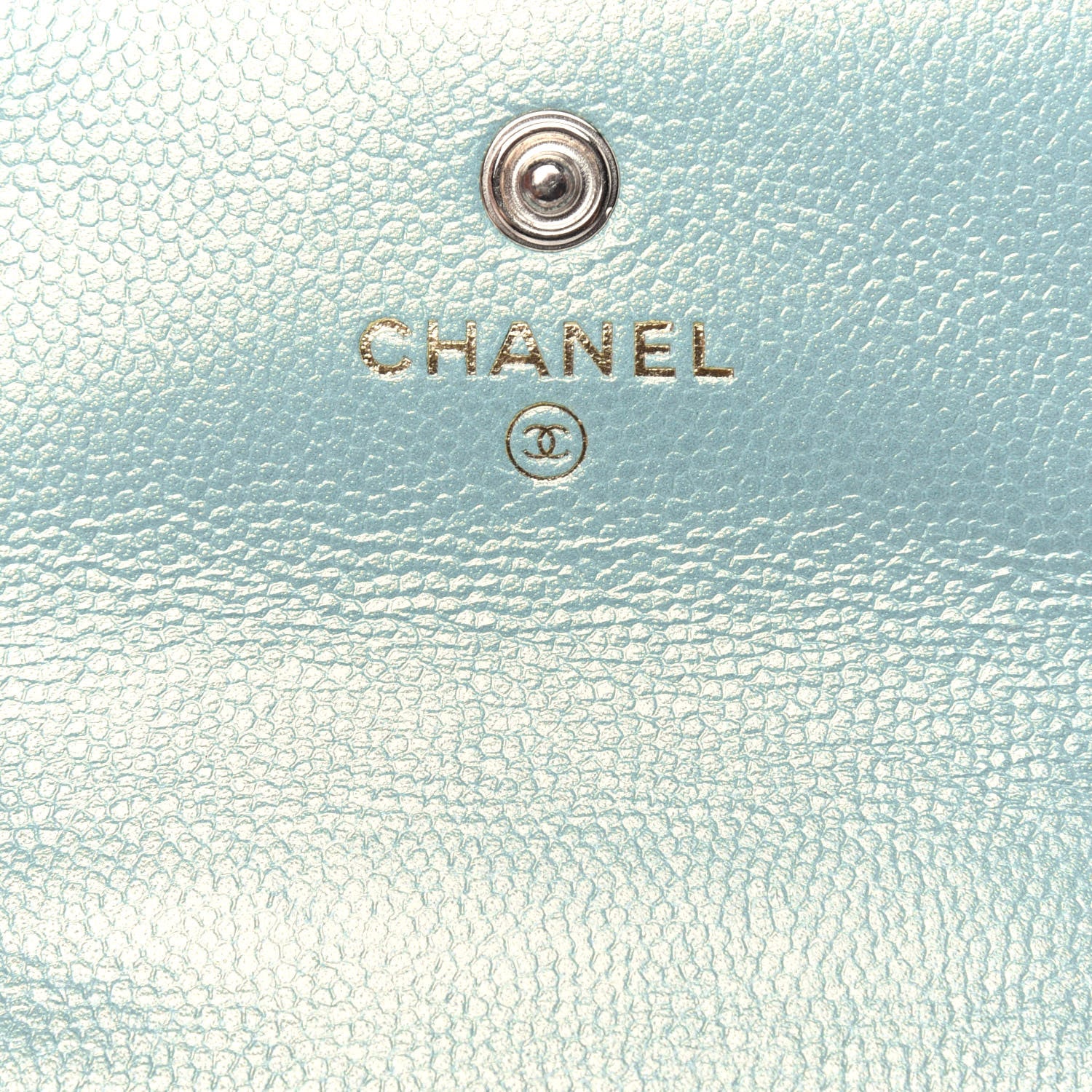 Chanel Iridescent Caviar Quilted Pearl On Top Coin Purse With Chain Light Green 6 of 12