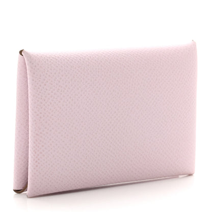 Hermes Epsom Calvi Card Case Mauve Pale 3 of 7
