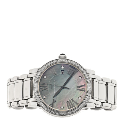 David Yurman Stainless Steel Diamond Bezel Black Mother of Pearl 38mm Classic Quartz Watch 2 of 4
