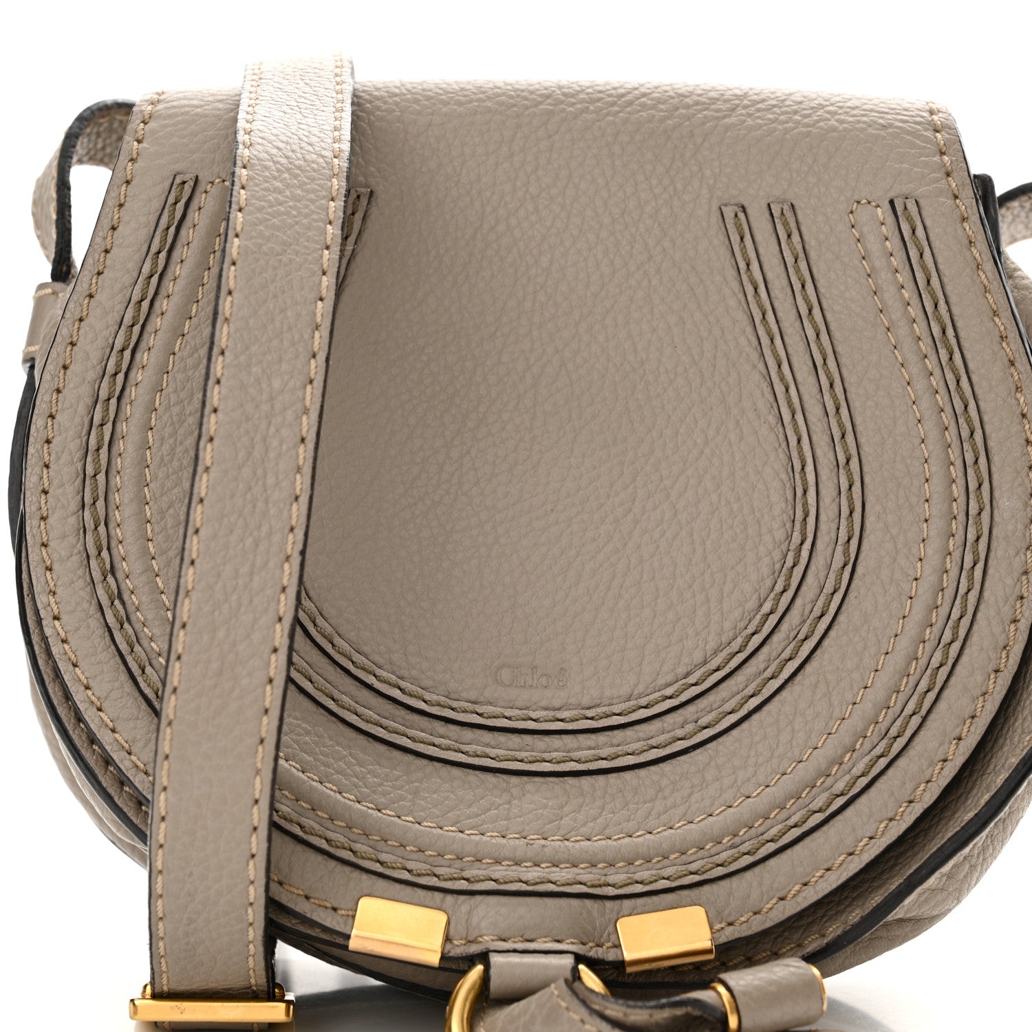 Chloe Calfskin Mini Marcie Round Crossbody Bag Pastel Grey 9 of 14