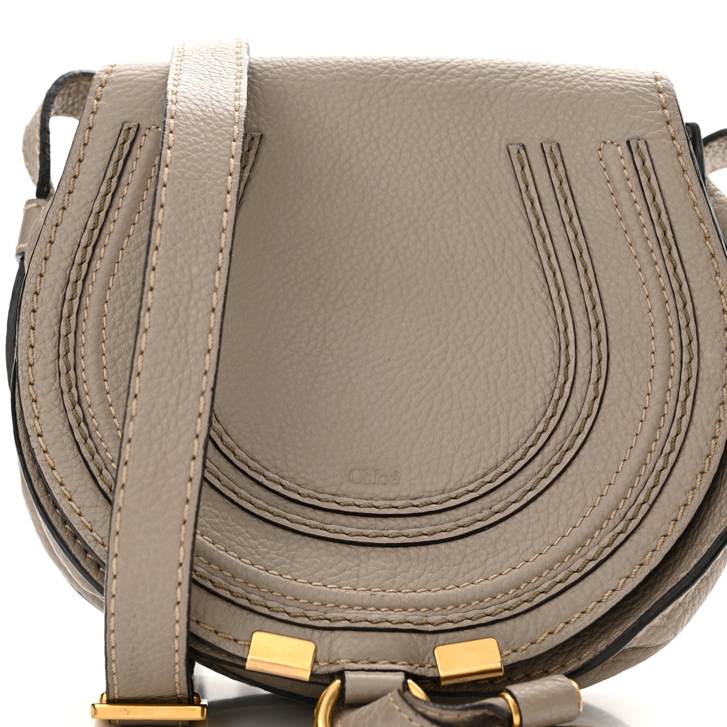 Calfskin Mini Marcie Round Crossbody Bag Pastel Grey