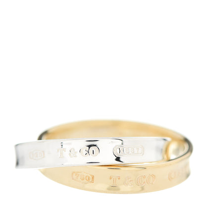 Tiffany Sterling Silver 18K Yellow Gold 1837 Interlocking Circles Ring 54 6.75 1 of 4