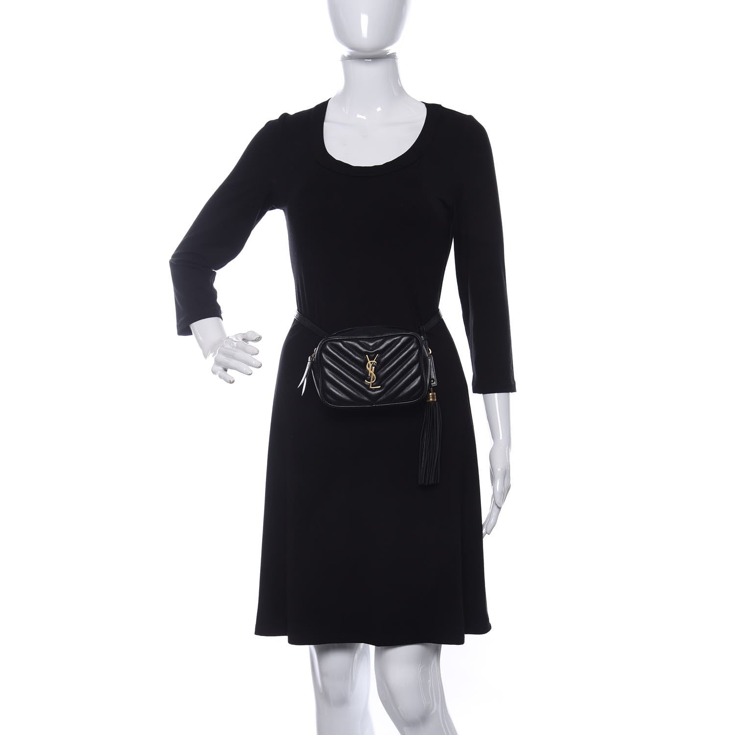 Saint Laurent Calfskin Matelasse Monogram Lou Belt Bag Black 2 of 10