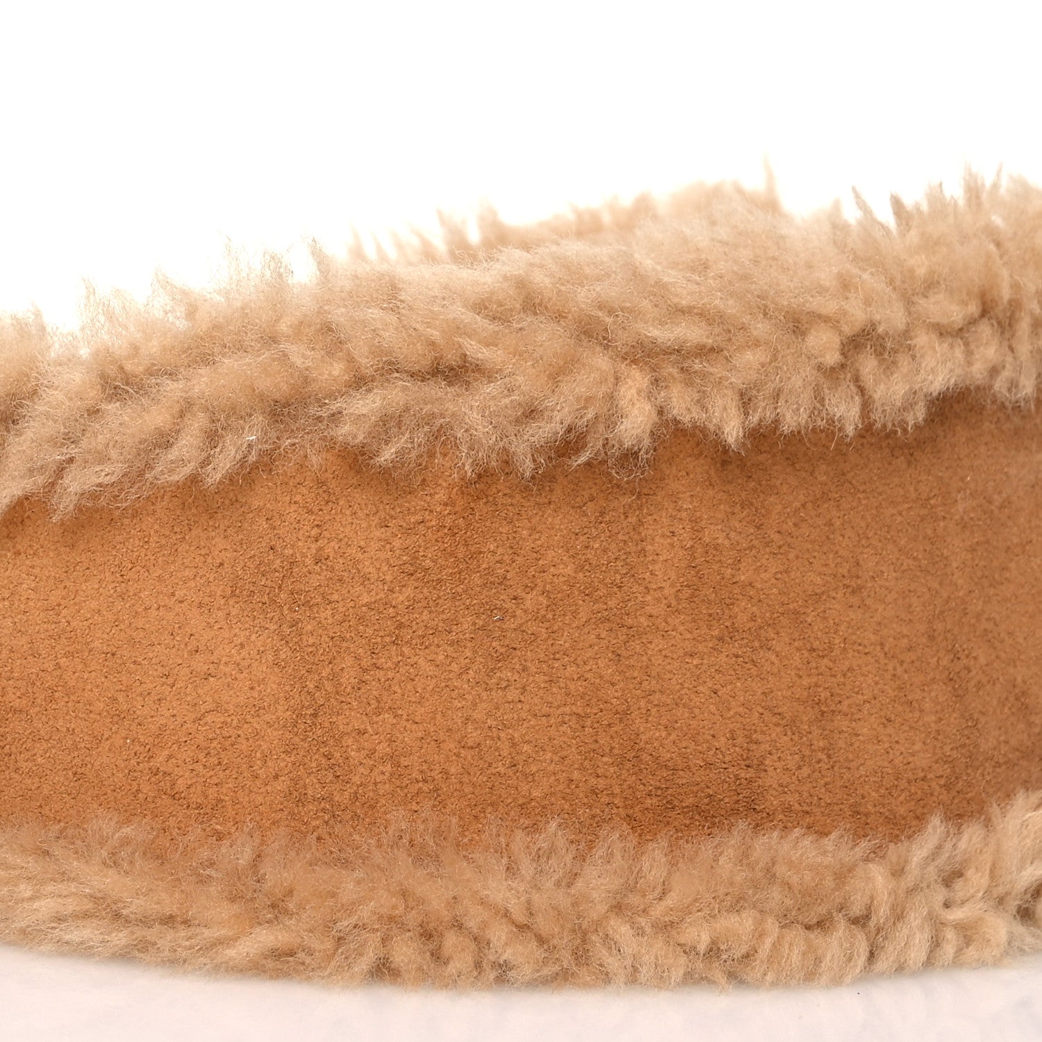 Celine Suede Calfskin Shearling Medium Strap Ava Triomphe Shoulder Bag Tobacco 9 of 14