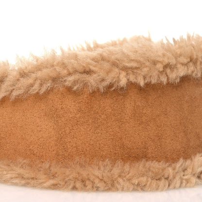 Celine Suede Calfskin Shearling Medium Strap Ava Triomphe Shoulder Bag Tobacco 9 of 14