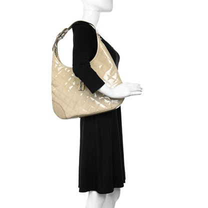 Burberry Patent Quilted Brook Hobo Beige 2 of 12