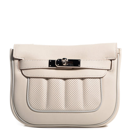 Hermes Veau Swift Perforated Mini Sac Berline Craie Gris Perle 1 of 19