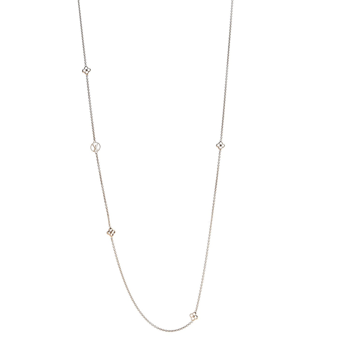 Metal Enamel Flower Full Long Necklace Gold