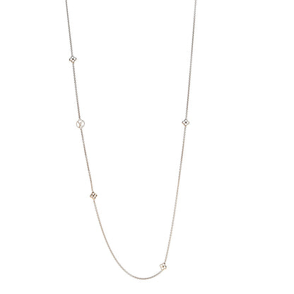 Louis Vuitton Metal Enamel Flower Full Long Necklace Gold 1 of 5