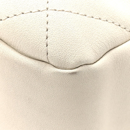 Chanel Calfskin Quilted Drawstring Bucket Bag White 9 of 15