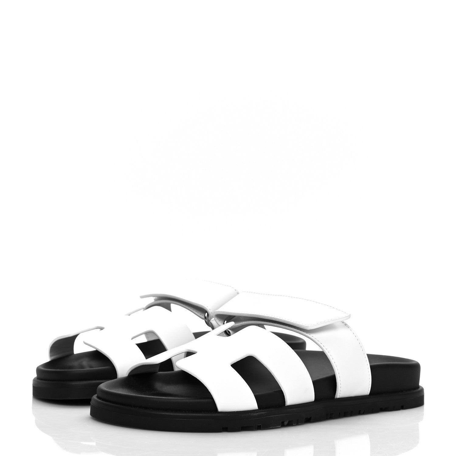 Hermes Calfskin Womens Chypre Sandals 36 White 3 of 9