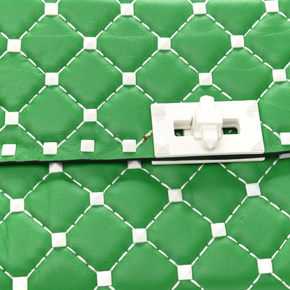Valentino Garavani Lambskin Free Rockstud Spike Wallet On Chain Peppermint 12 of 12