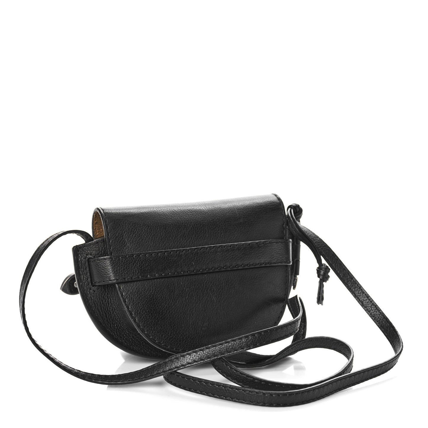 Grained Calfskin Mini Gate Western Crossbody Bag Black