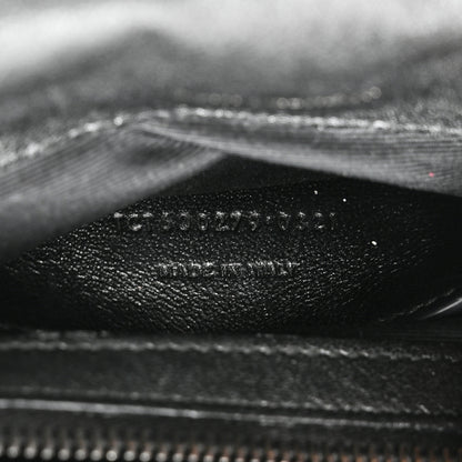 Saint Laurent Sheepskin Matelasse Chevron Monogram Monochrome Medium College Bag Black 7 of 10