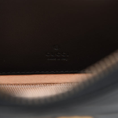 Gucci Calfskin Matelasse Mini GG Marmont Chain Crossbody Bag Black 6 of 9