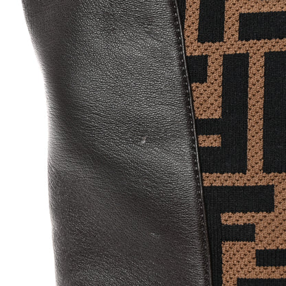Fendi Nappa Microfiber Fabric FF Rockoko Thigh High Boots 36 Ebano Tobacco Black 8 of 11