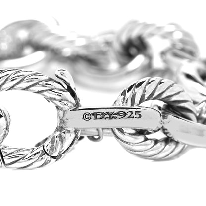 David Yurman Sterling Silver Diamond 15mm Large Oval Link Bracelet 5 of 5