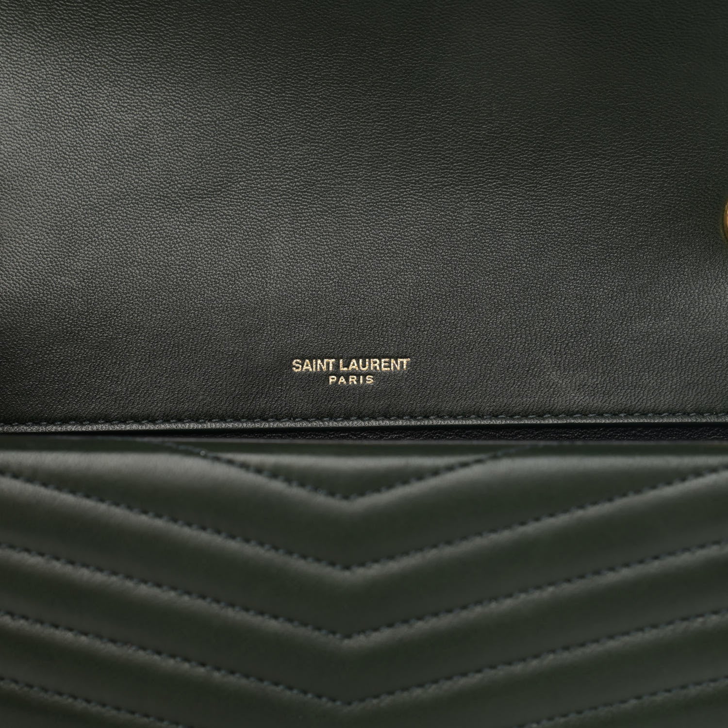 Saint Laurent Lambskin Matelasse Chevron Monogram Medium Sulpice Bag Black 6 of 16