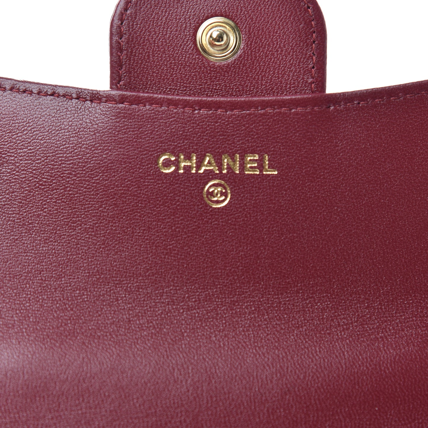 Lambskin Quilted Top Handle Flap Coin Purse With Chain Burgundy