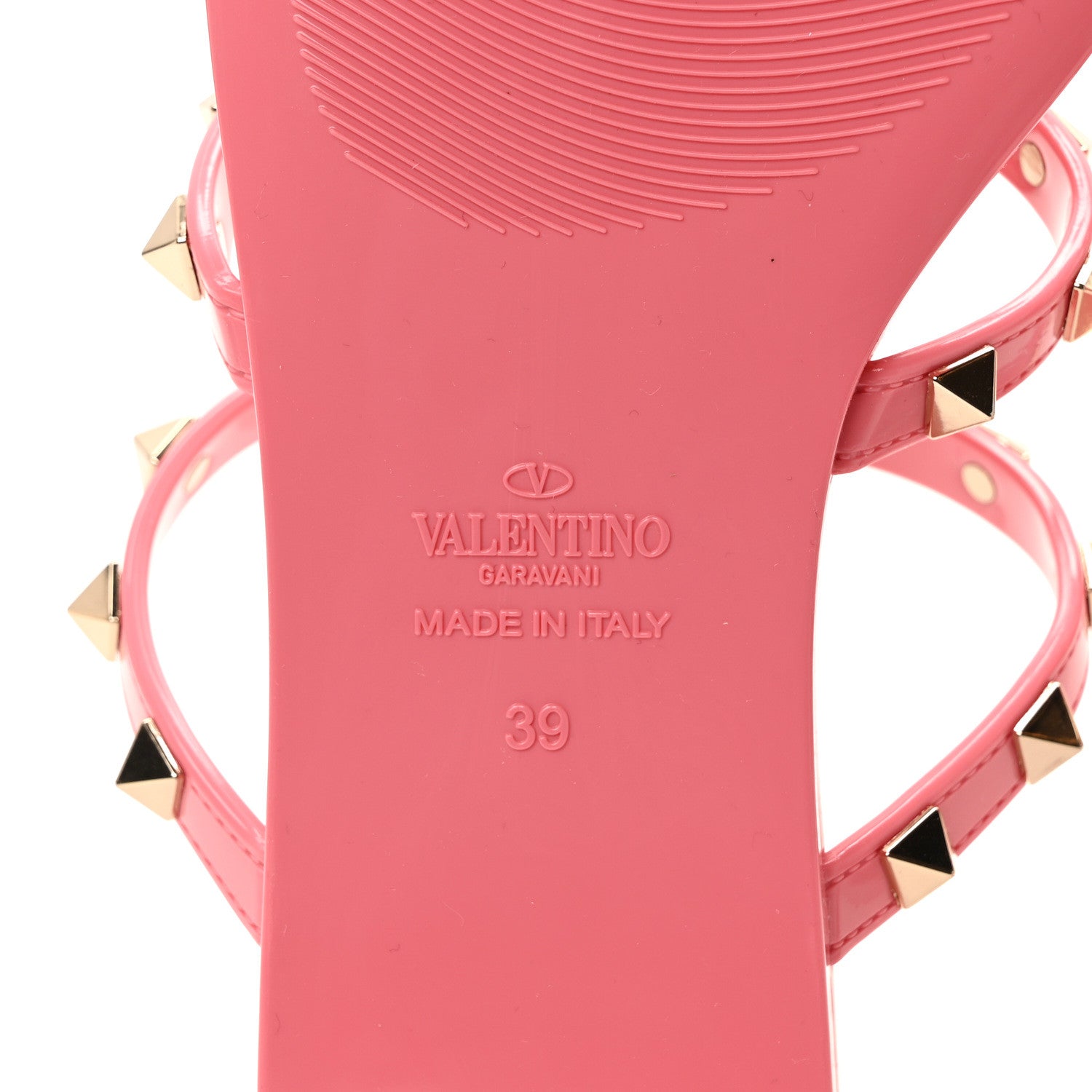 Valentino Garavani PVC Jelly Rockstud Caged Flat Thong Sandals 39 Dawn Pink 7 of 8