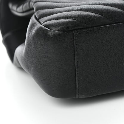 Saint Laurent Sheepskin Matelasse Chevron Monogram Large College Satchel Black 8 of 9