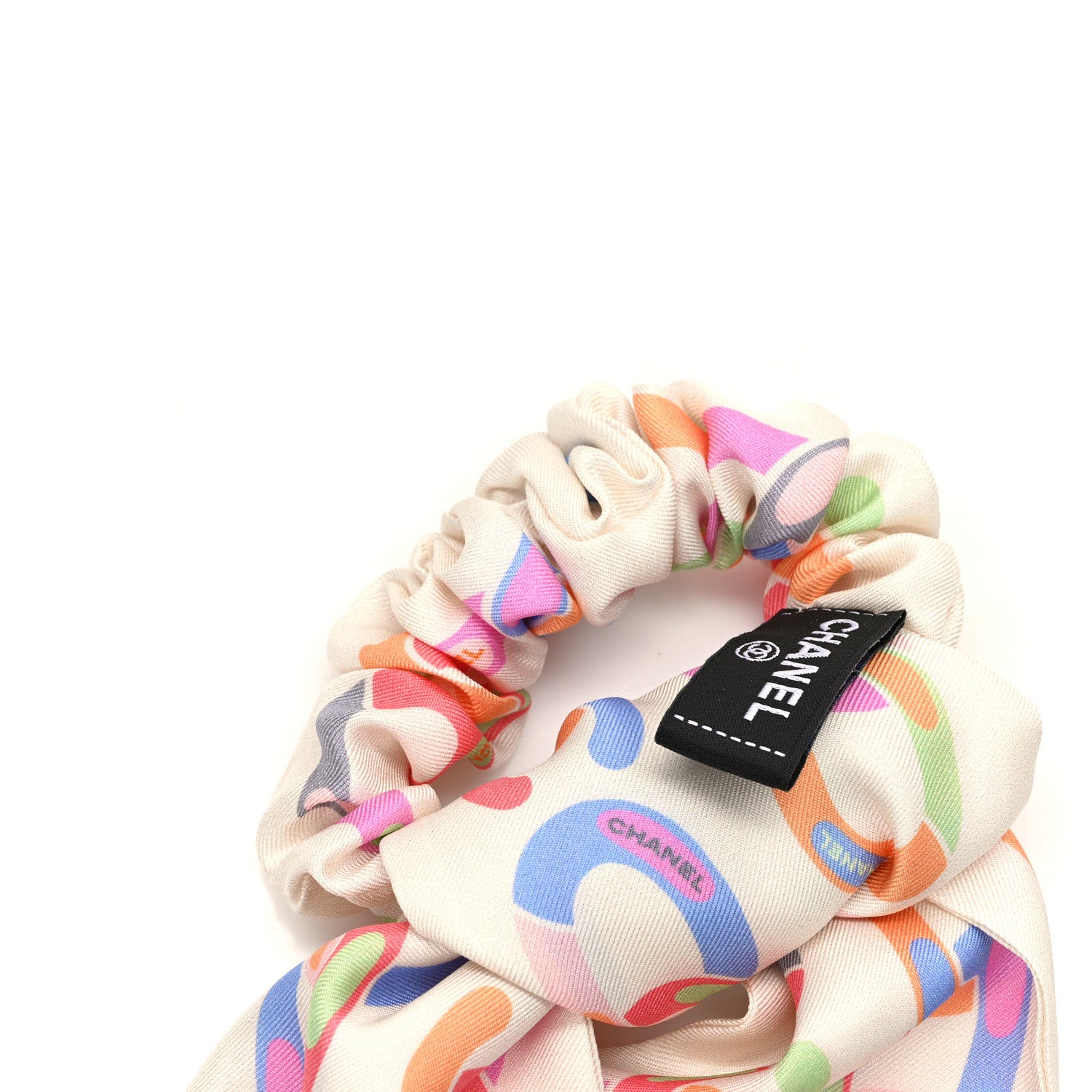 Chanel Silk CC Twilly Hair Tie White Multicolor 4 of 4