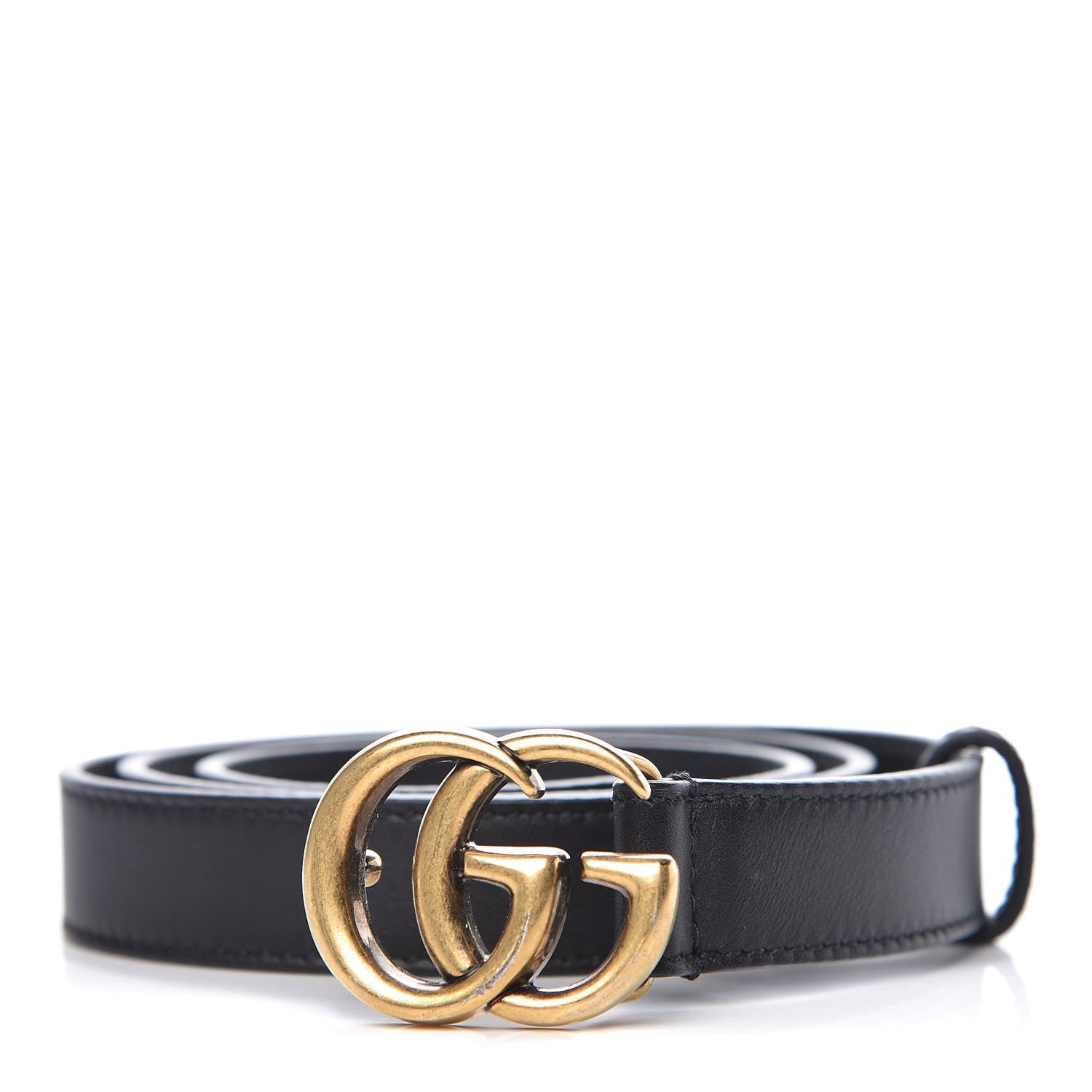 Gucci Calfskin Double G 20mm Belt 75 30 Black 1 of 7
