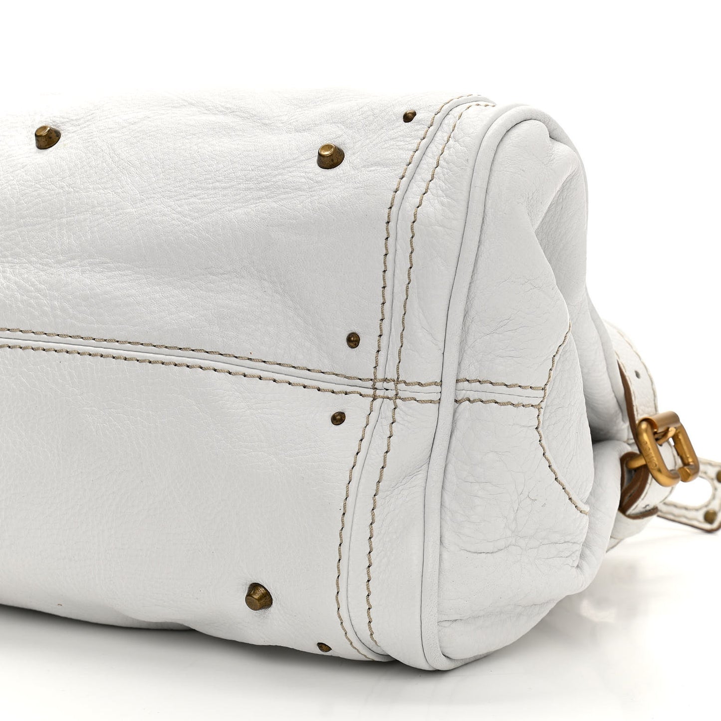 Calfskin Medium Paddington Satchel White