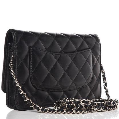 Chanel Lambskin Quilted Wallet On Chain WOC Black 3 of 8