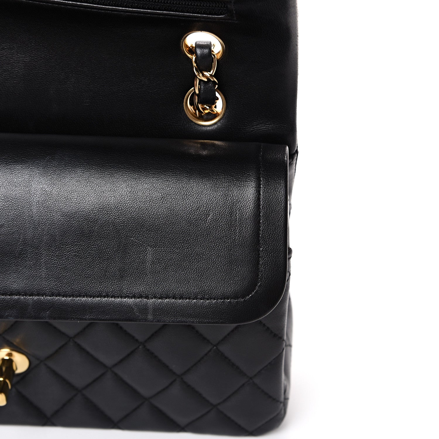 Chanel Lambskin Quilted Medium Double Flap Black 10 of 17