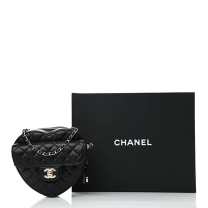 Chanel Lambskin Quilted CC In Love Heart Bag Black 11 of 11