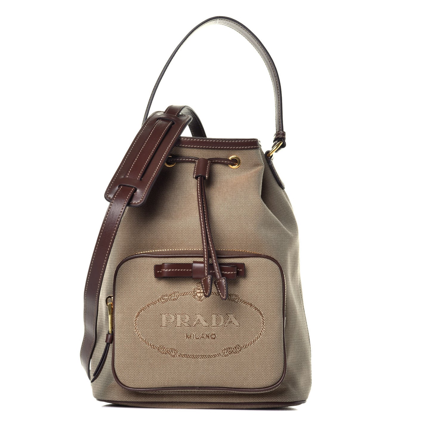 Jacquard Logo Mini Bucket Crossbody Bag Corda Bruciato