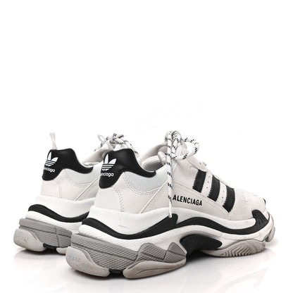 Balenciaga X ADIDAS Fabric Mesh Mens Triple S Sneakers 44 White Black Light Grey Grey 4 of 8