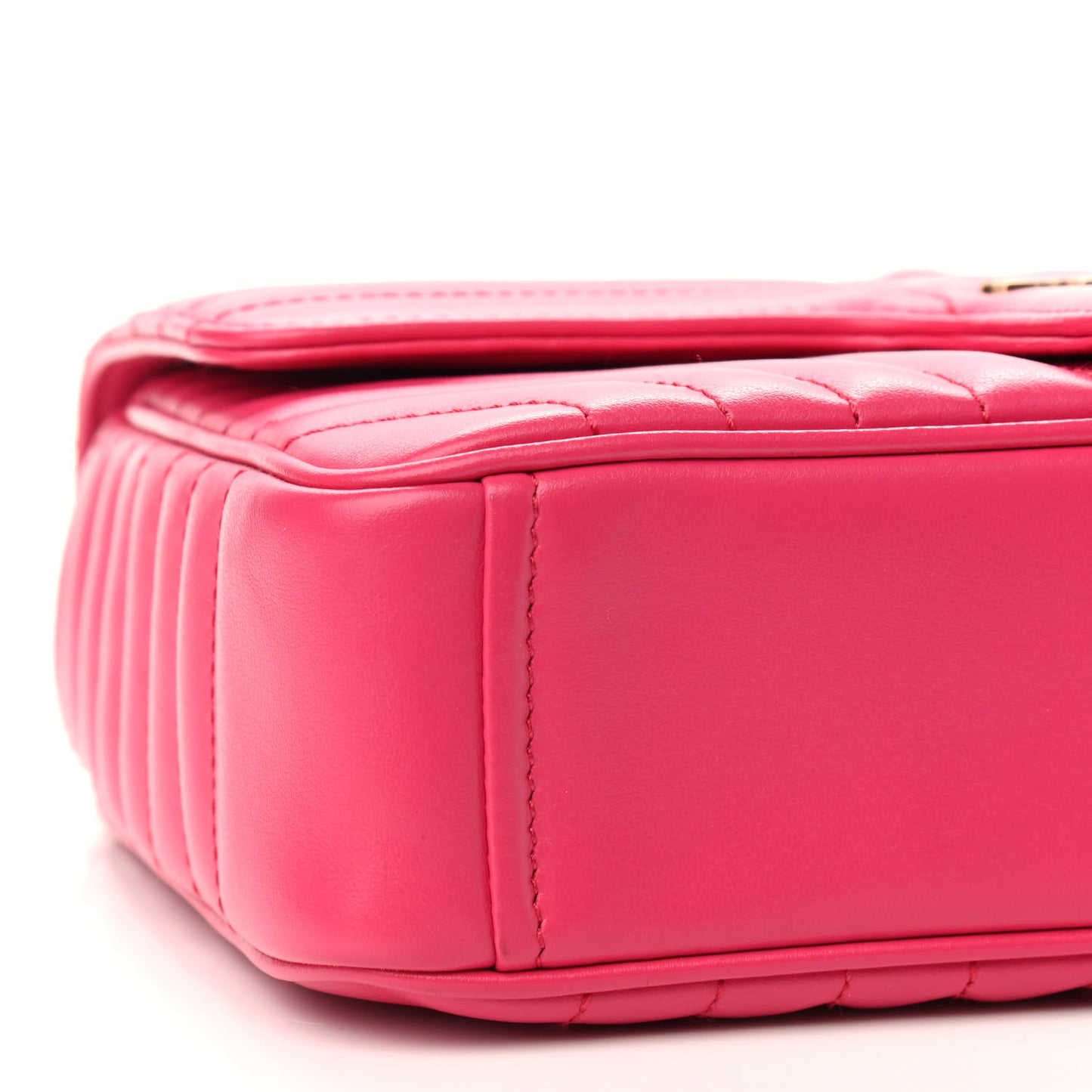 Soft Calfskin Impunture Diagramme Medium Chain Flap Shoulder Bag Magenta
