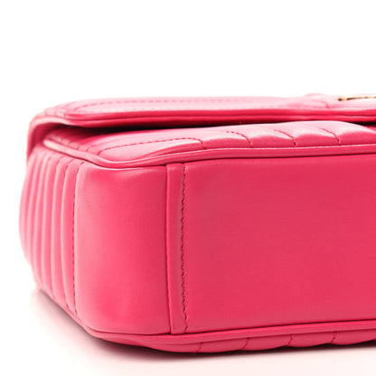 Prada Soft Calfskin Impunture Diagramme Medium Chain Flap Shoulder Bag Magenta 7 of 8