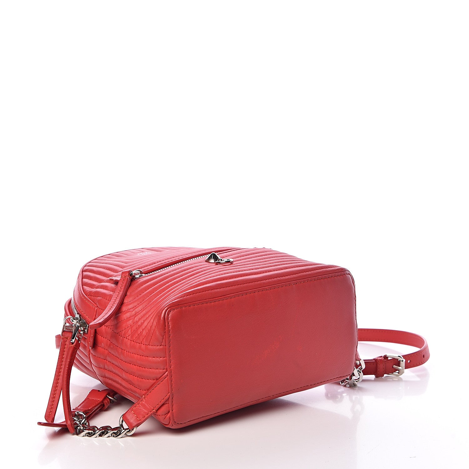 Fendi Shiny Nappa Trapuntata Mini Backpack Papavero 4 of 16