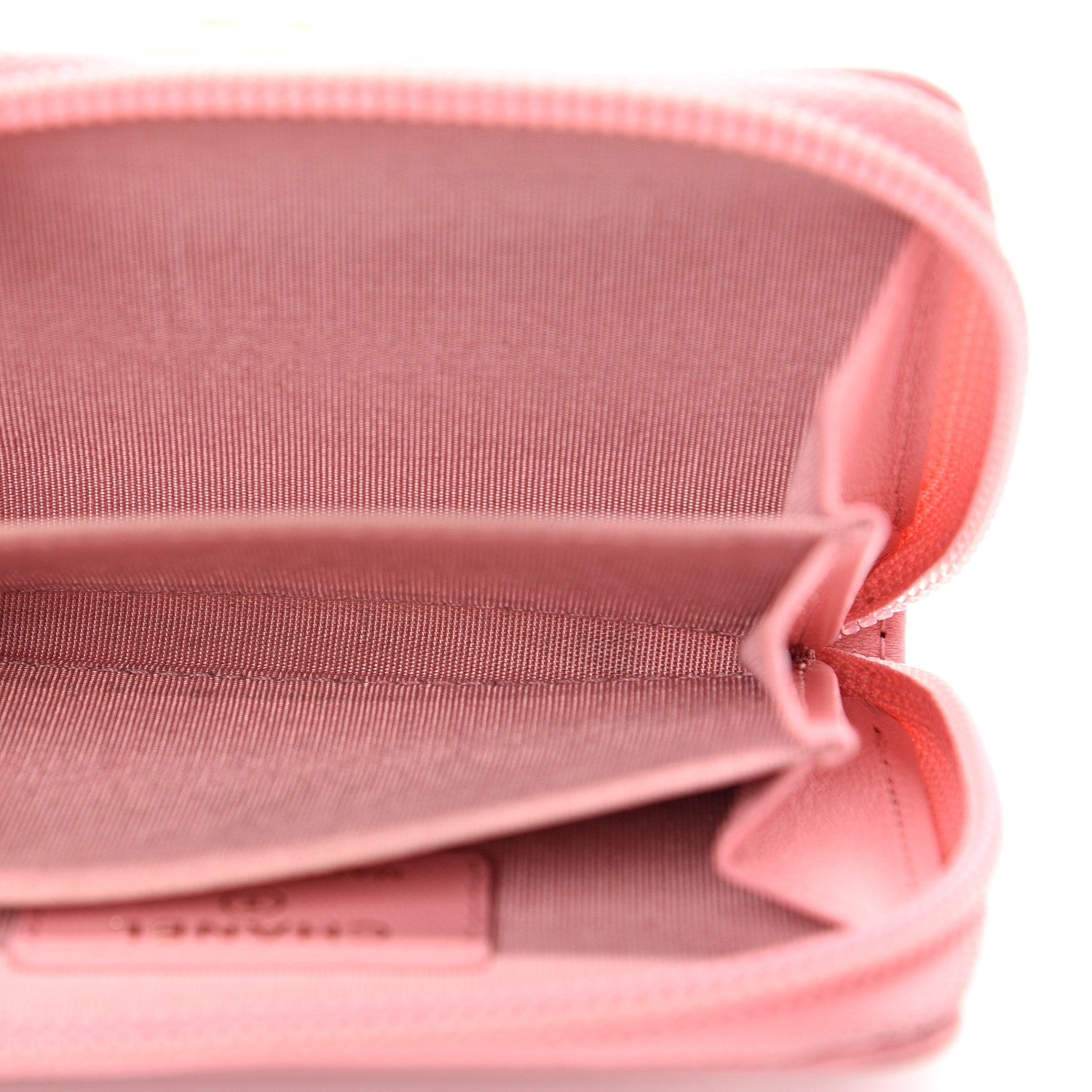 Chanel Lambskin Quilted Boy Zip Around Coin Purse Wallet Pink 7 of 14