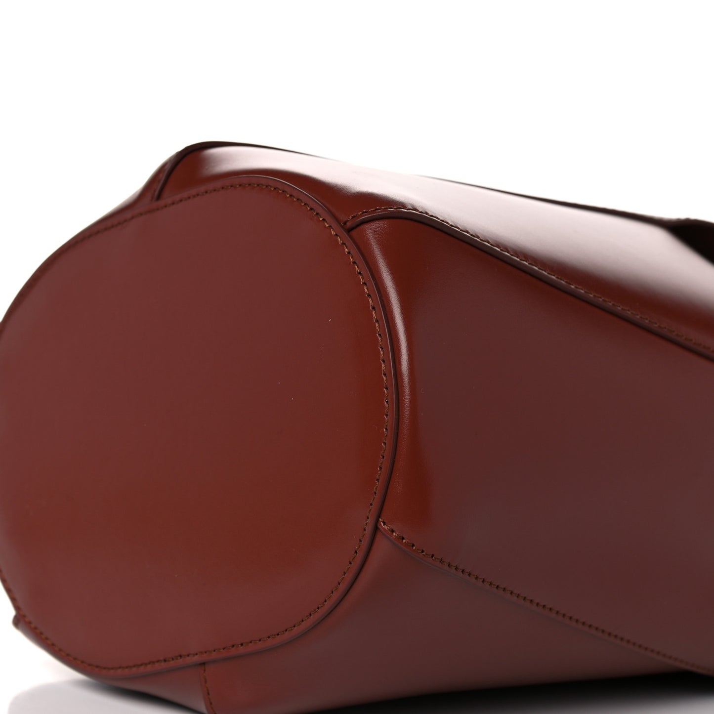 Smooth Grained Calfskin Small Tulip Bucket Bag Sepia Brown