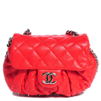 Chanel Washed Lambskin Mini Chain Around Messenger Red 1 of 7