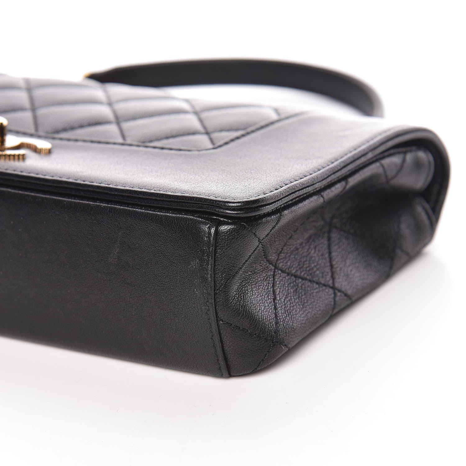 Chanel Sheepskin Quilted Medium Vintage Mademoiselle Flap Black 10 of 13