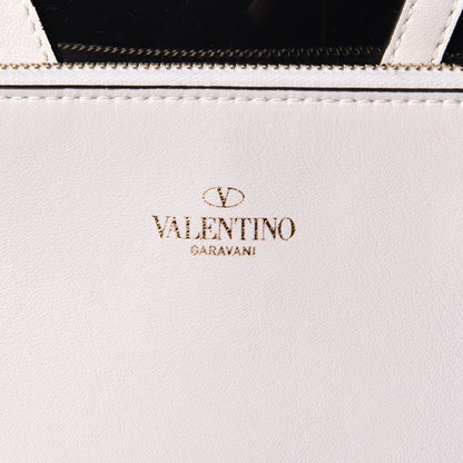 Valentino Garavani Patent Escape Tote Black White 7 of 10