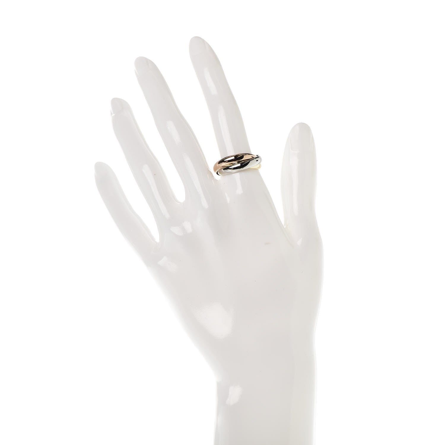 Cartier 18K Pink Yellow White Gold Classic Les Must De Trinity Ring 54 6.75 2 of 5