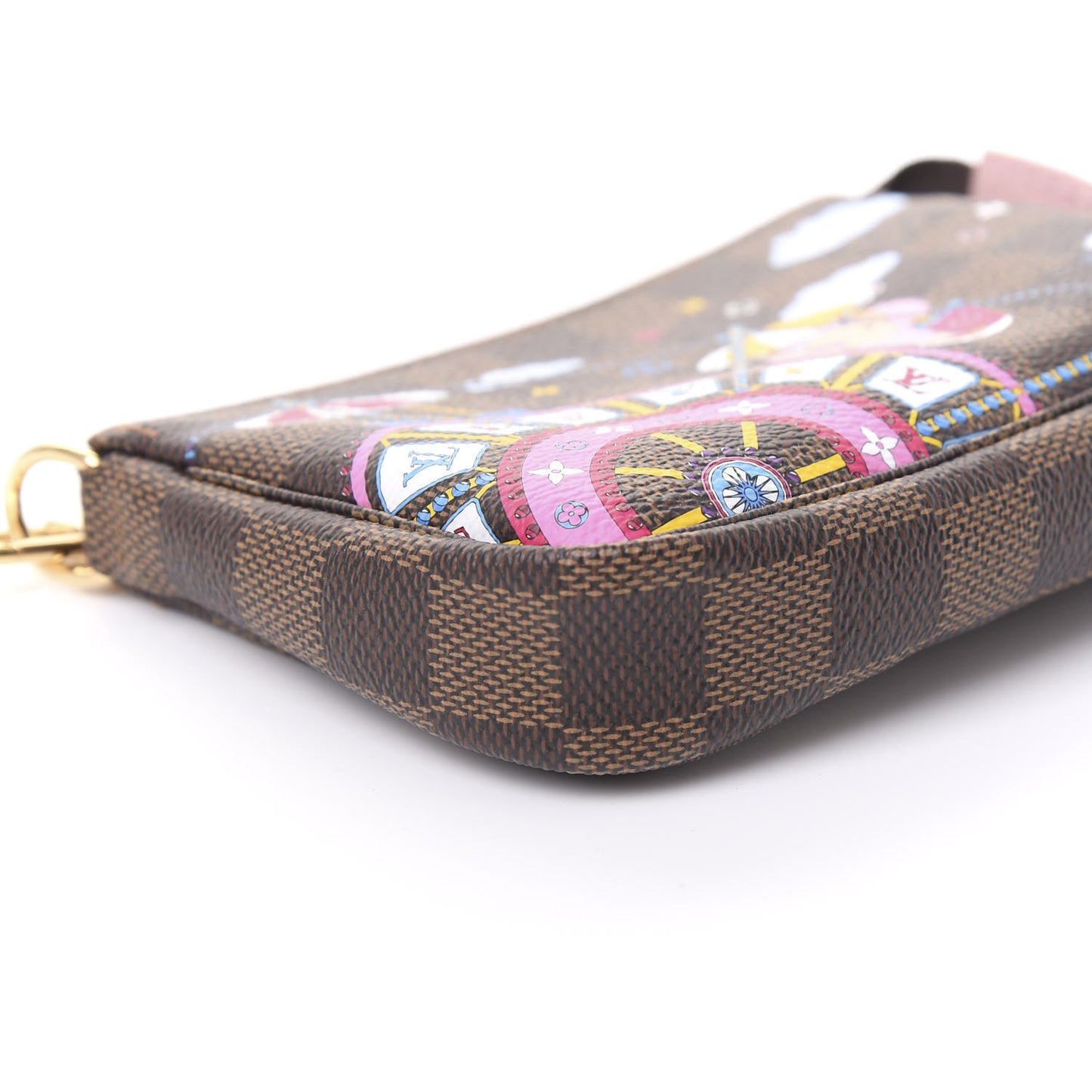 Damier Ebene 2020 Christmas Animation Big Wheel Mini Pochette Accessories Rose Ballerine