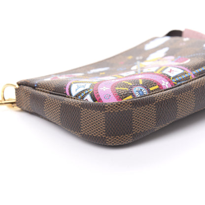 Louis Vuitton Damier Ebene 2020 Christmas Animation Big Wheel Mini Pochette Accessories Rose Ballerine 6 of 11